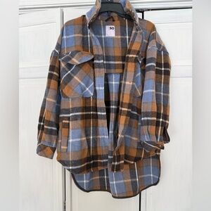 SO Plaid Jacket in Blue and Brown